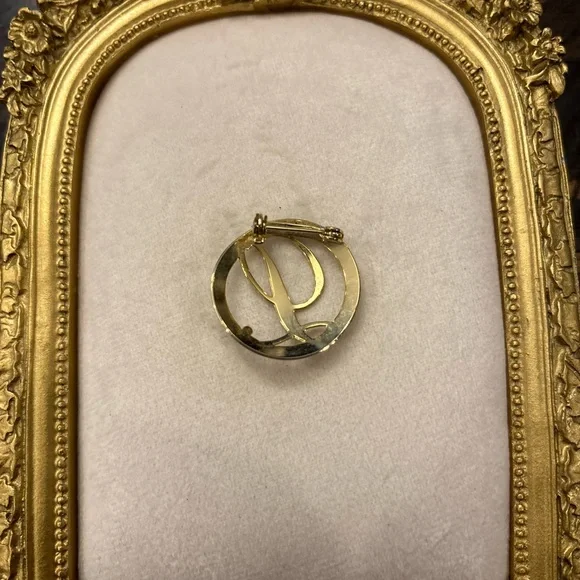 Letter L Brooch Initial Script Vintage Goldtone Alphabet Cursive Monogram Pin - Picture 3 of 7